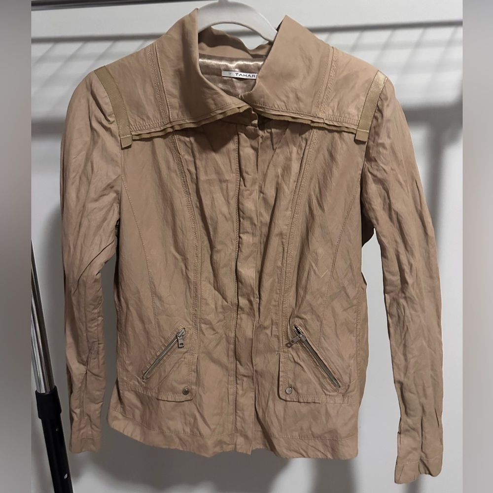T Tahari Beige Utility Jacket